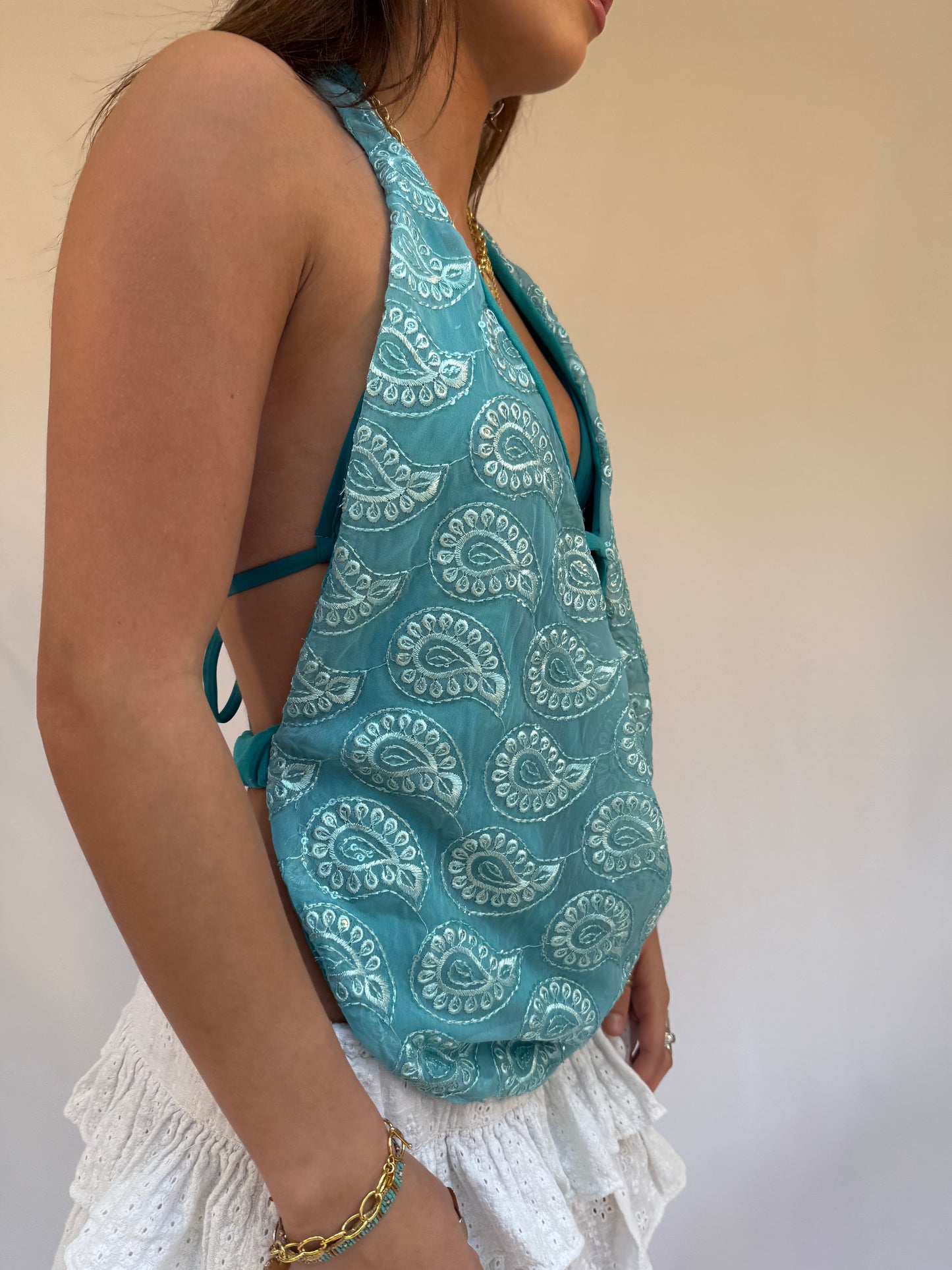 Florence Top in Paisley Turquoise