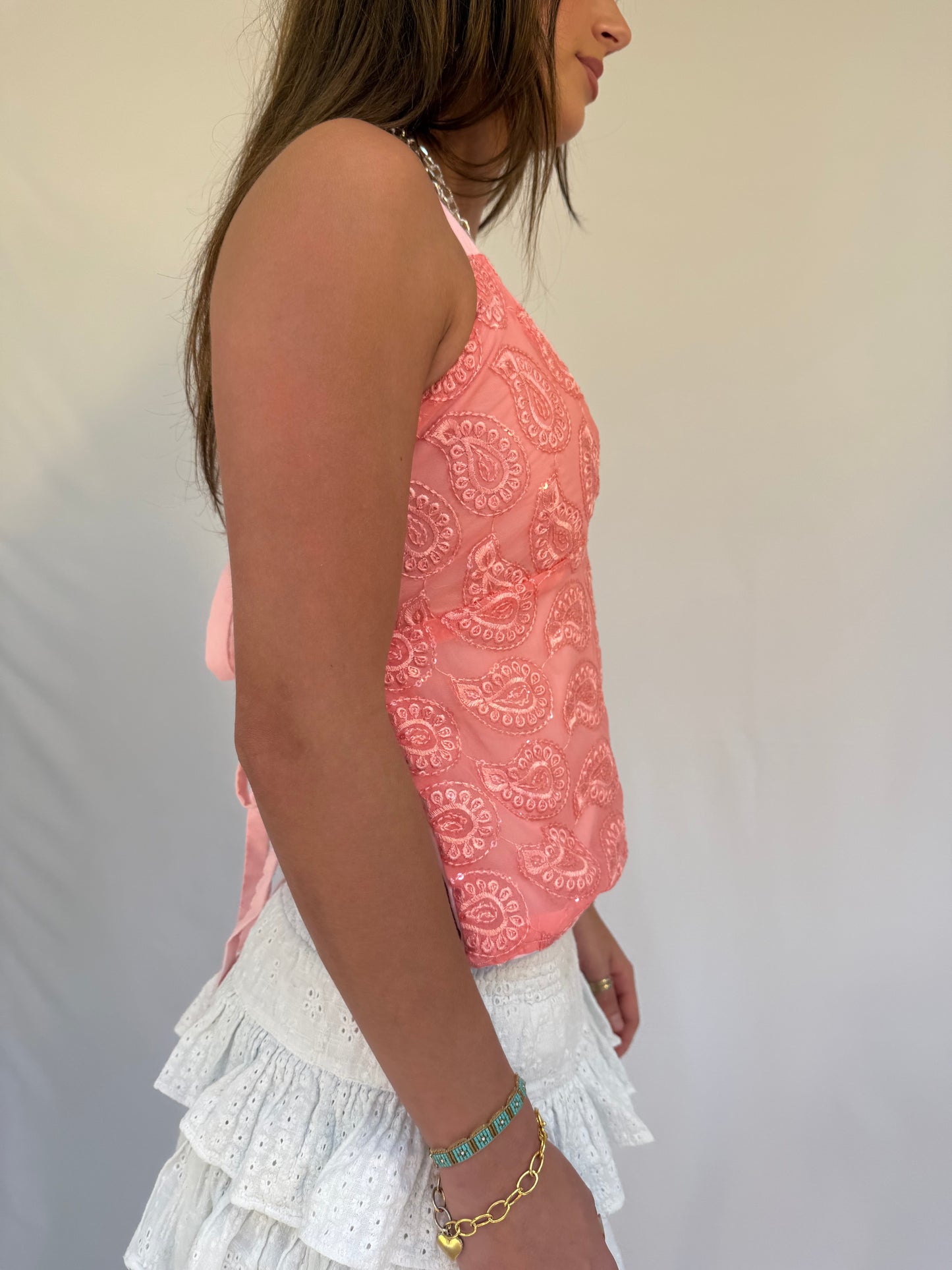 Limited Edition - Arella Top in Paisley Coral