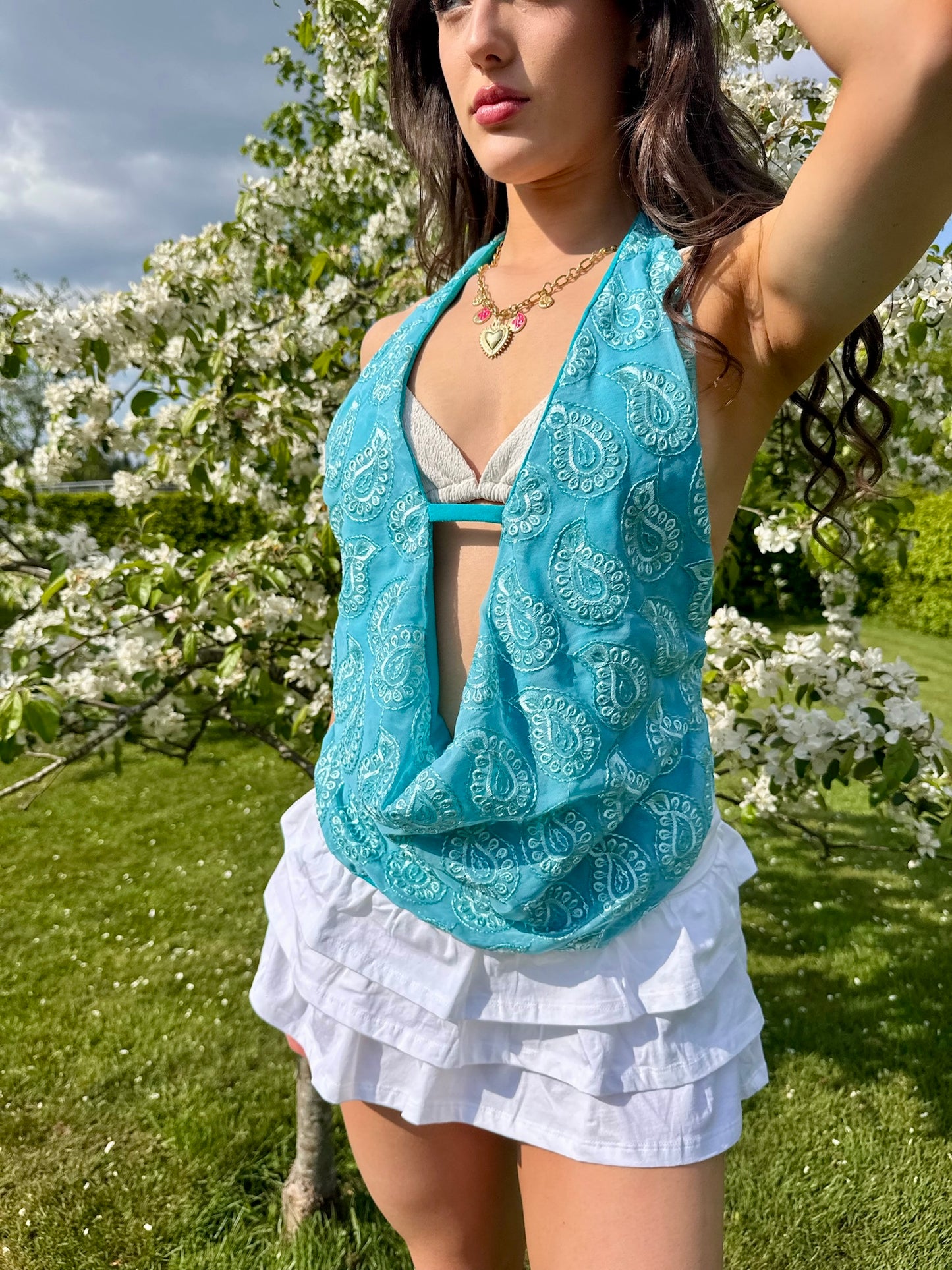 Florence Top in Paisley Turquoise