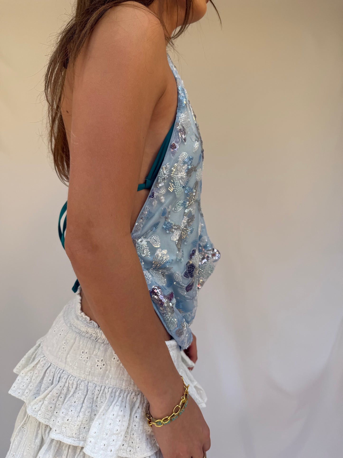 Florence Top in Multi Blue