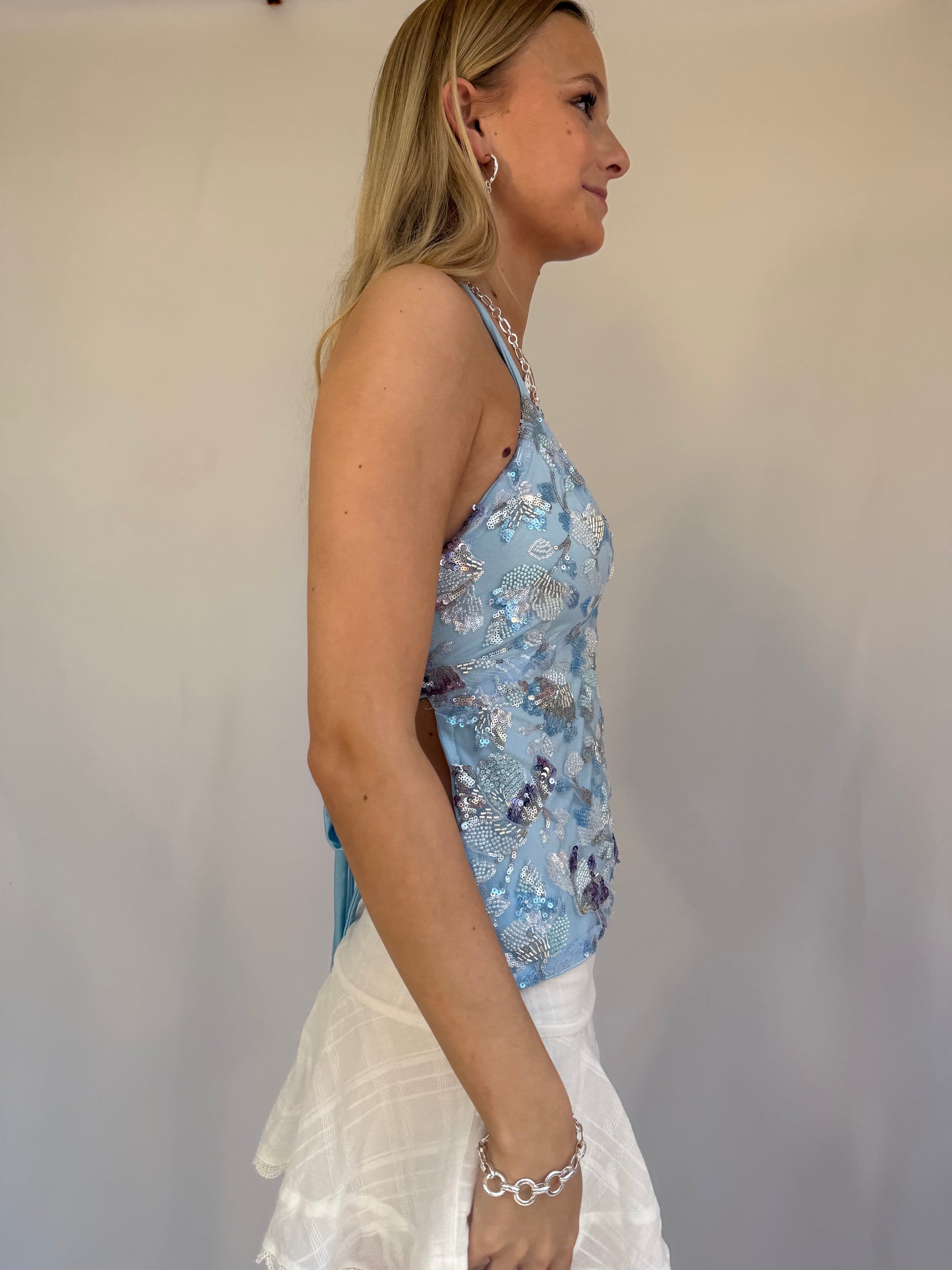 Arella Top in Multi Blue