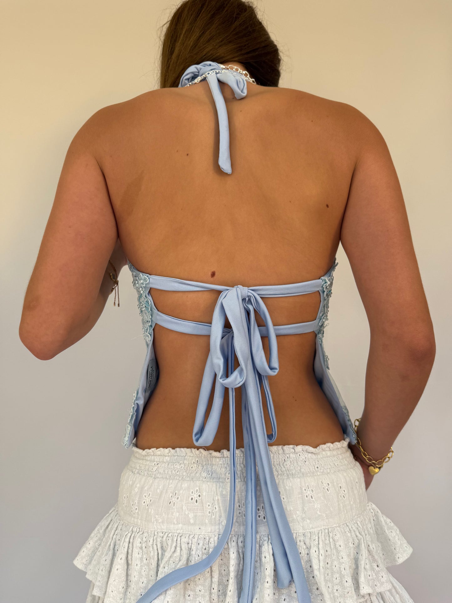 Arella Top in Beaded Blue