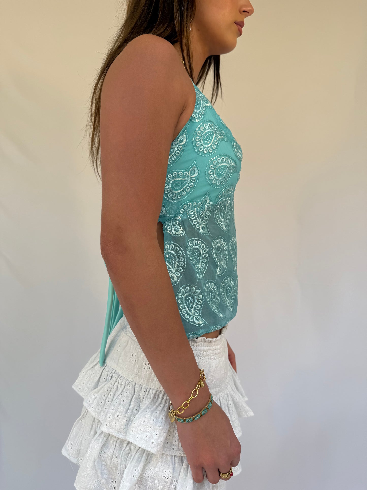 Arella Top in Paisley Turquoise