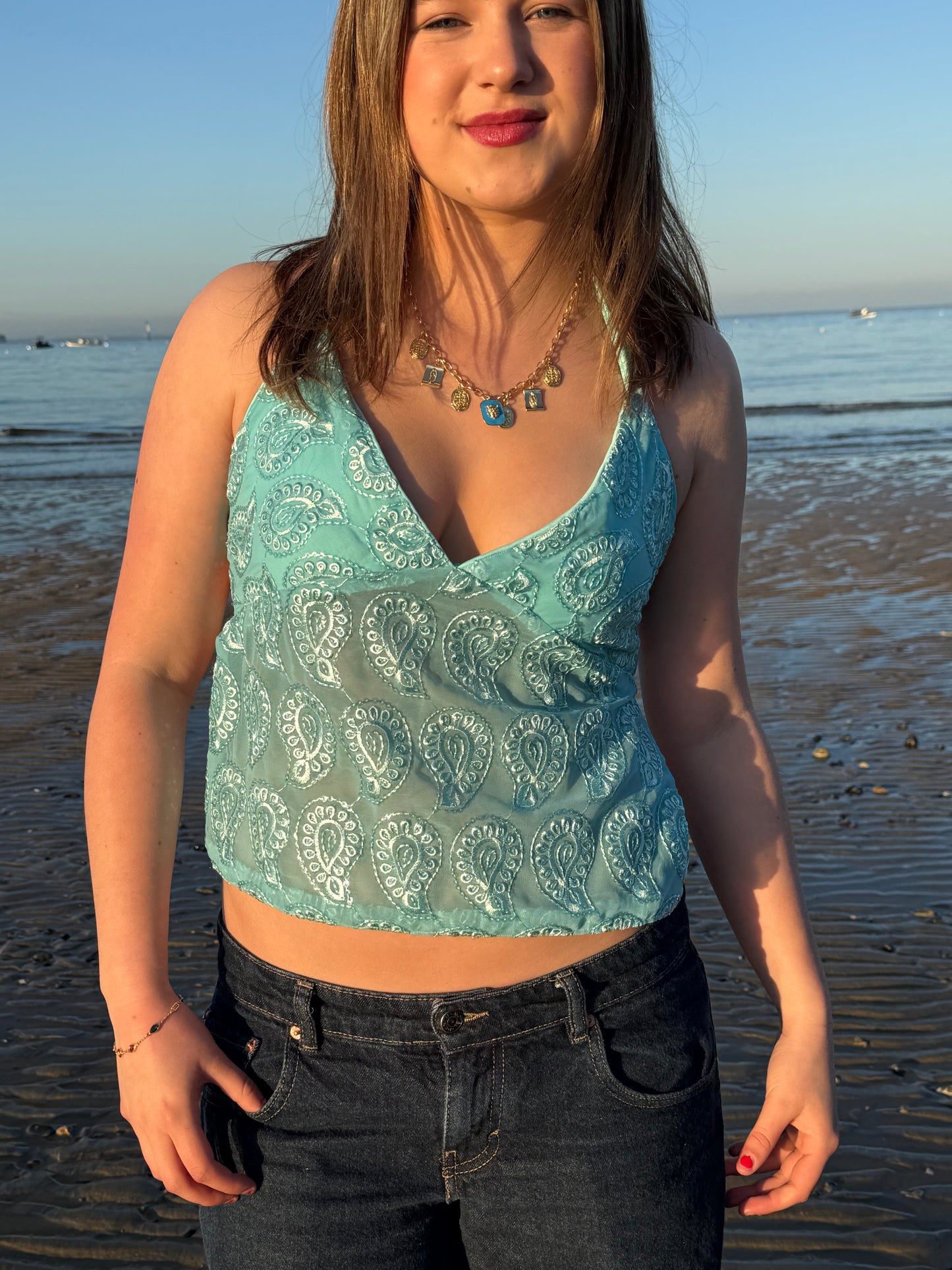 Arella Top in Paisley Turquoise