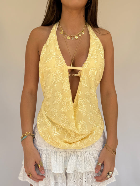 Florence Top in Paisley Yellow