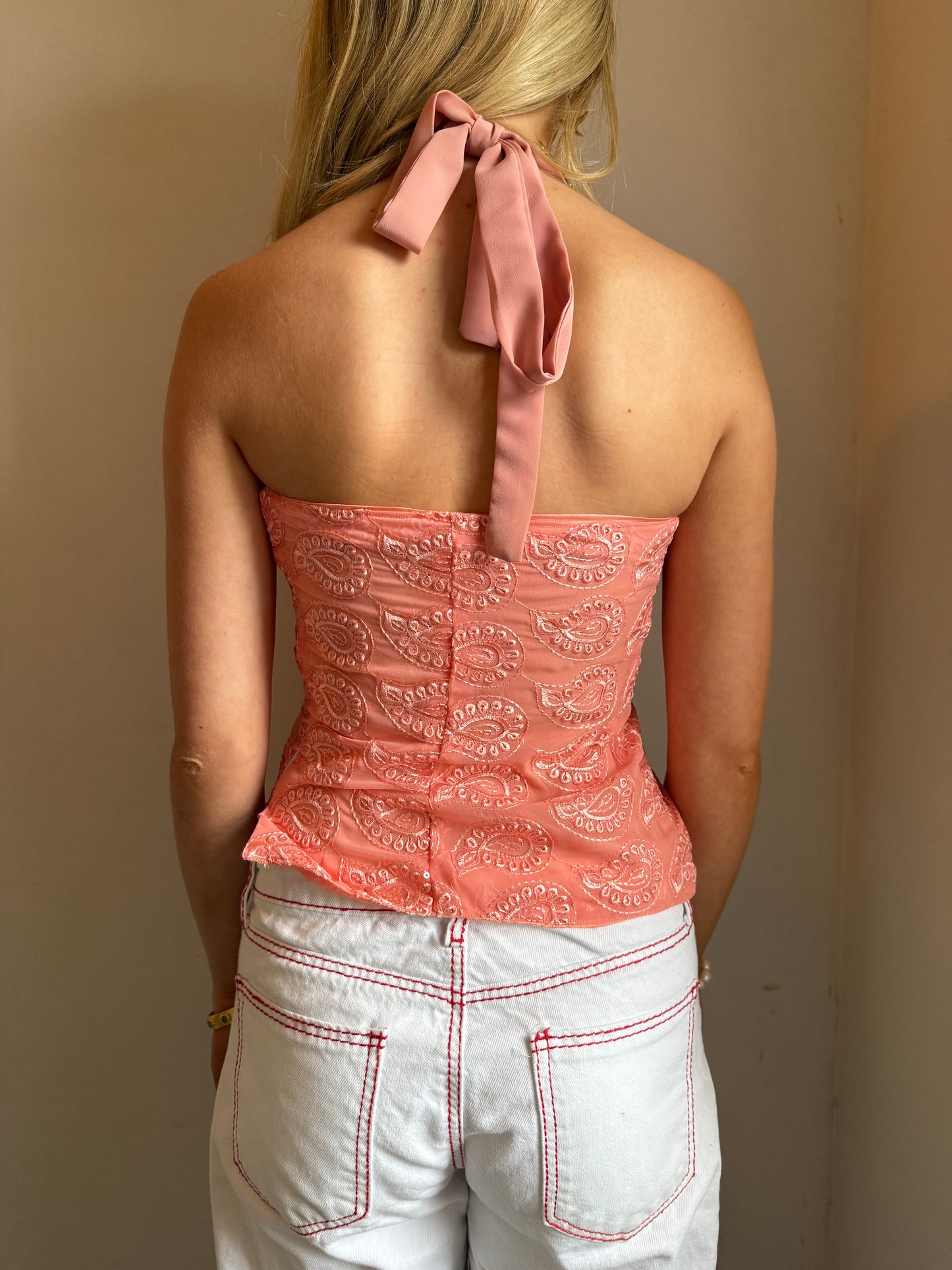 Cordelia Top in Paisley Orange