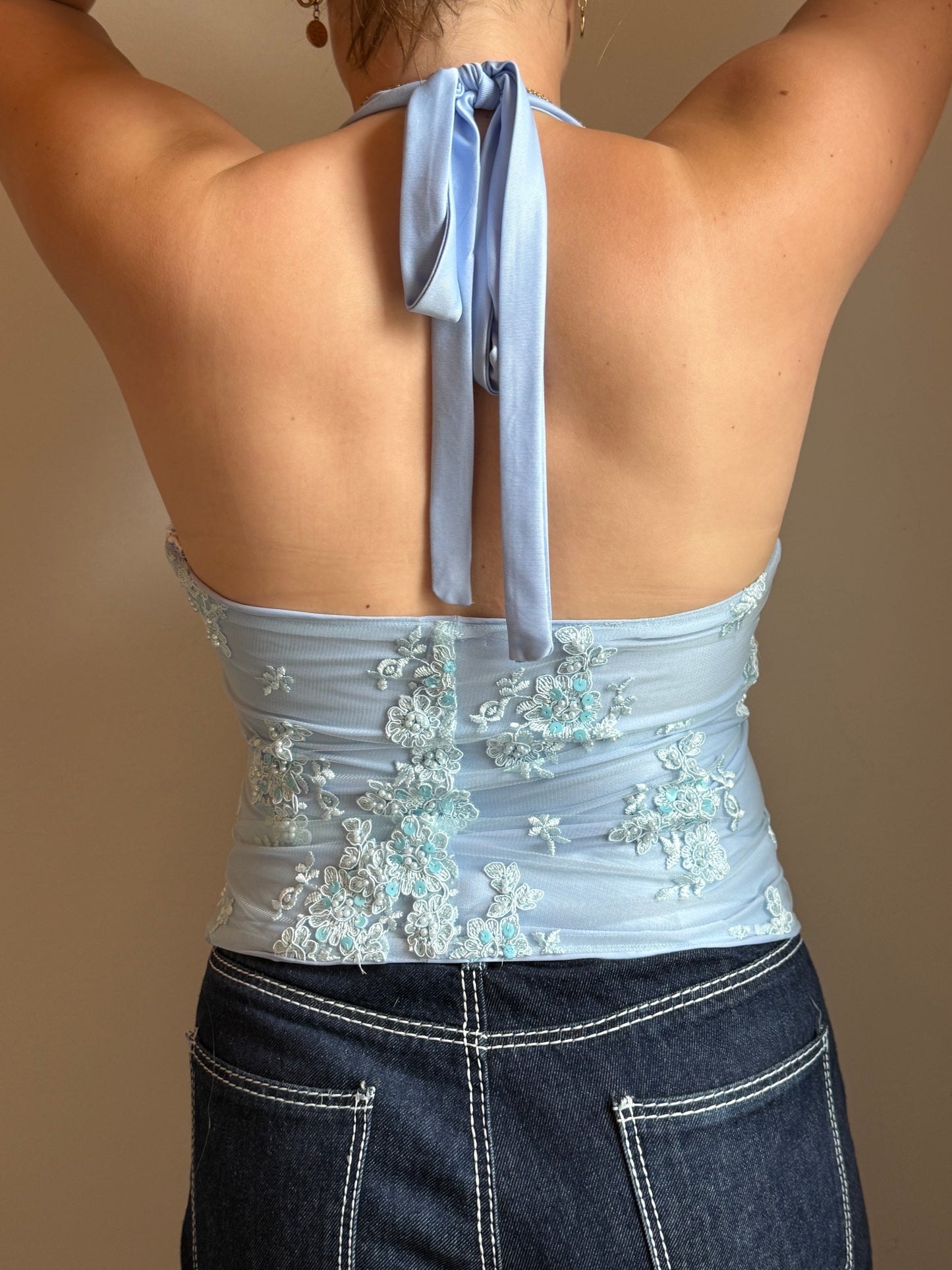 Cordelia Top in Beaded Blue