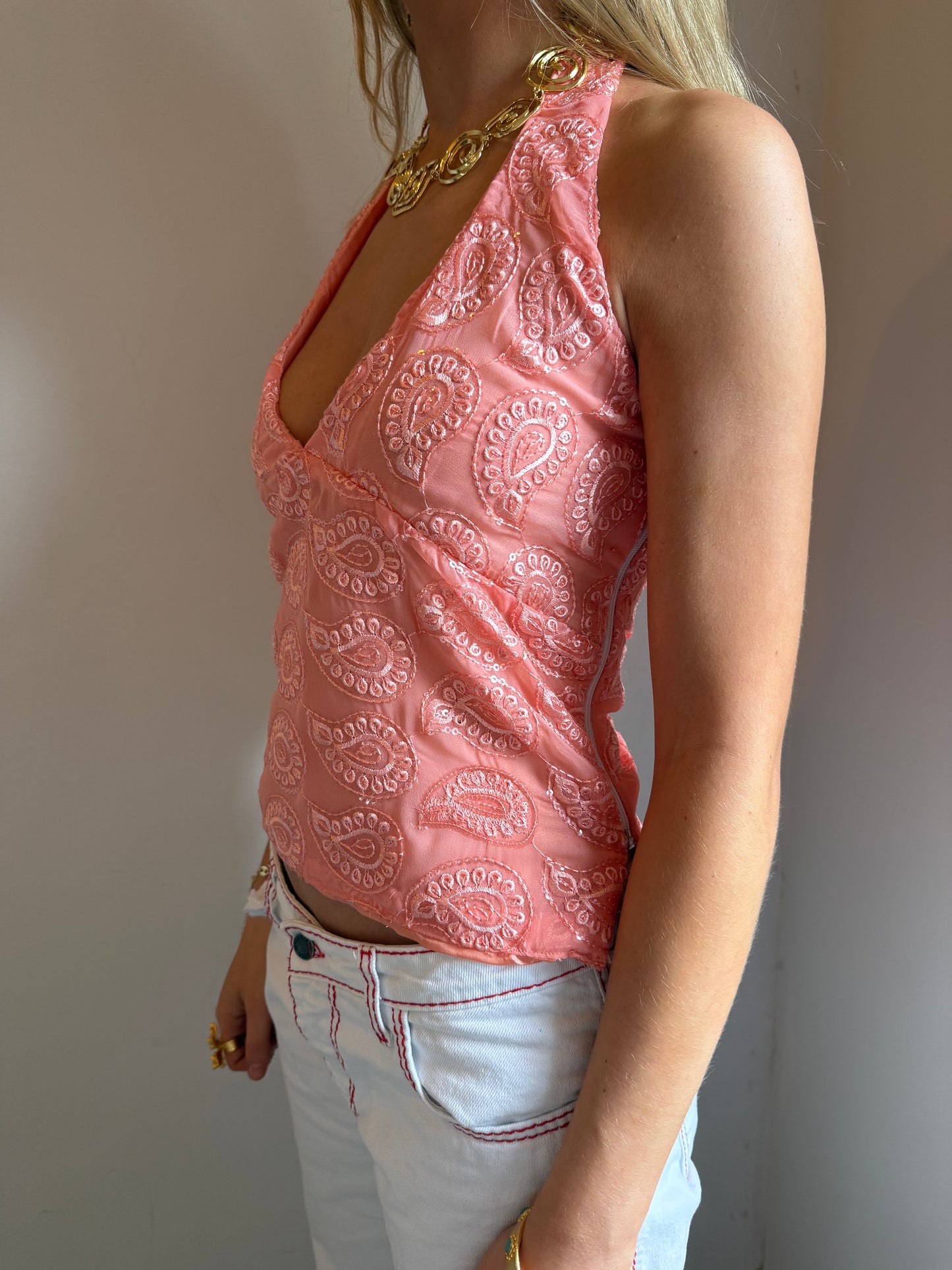 Cordelia Top in Paisley Orange
